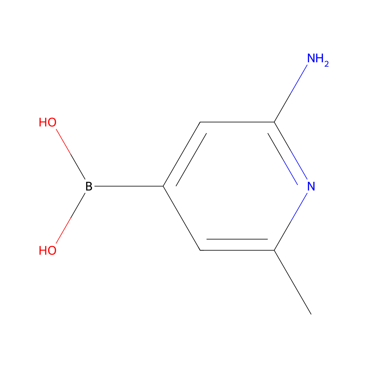 (2-Amino-6-methylpyridin-4-YL)boronic acid molecular structure, CAS 2411234-34-7