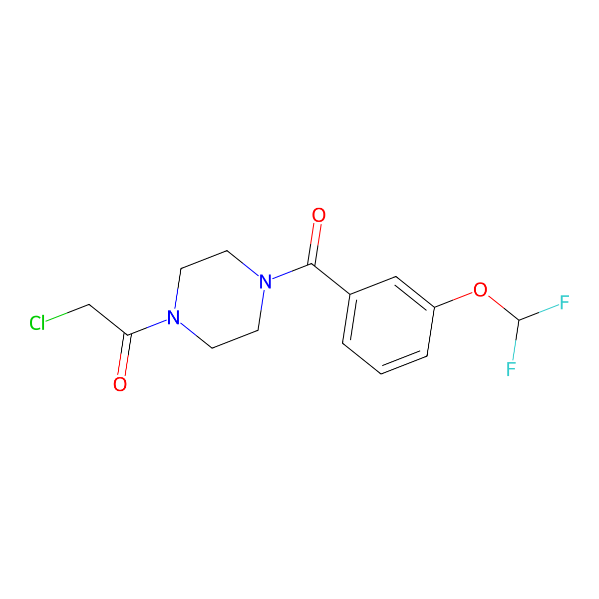 2-Chloro-1-{4-[3-(difluoromethoxy)benzoyl]piperazin-1-yl}ethan-1-one molecular structure, CAS 2411235-63-5