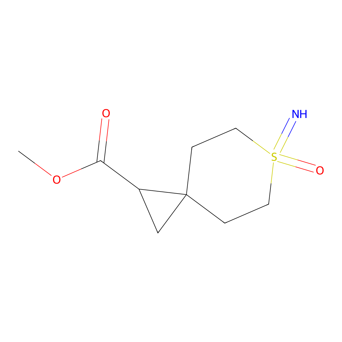 Methyl6-imino-6-oxo-6lambda6-thiaspiro[2.5]octane-1-carboxylate molecular structure, CAS 2411236-32-1
