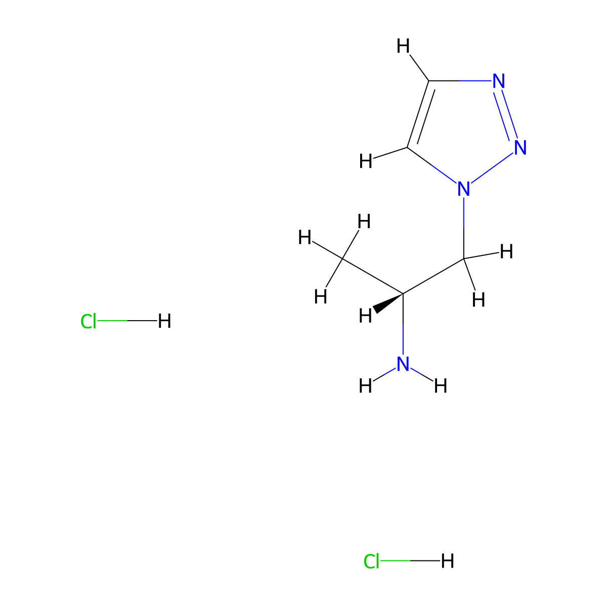 (2R)-1-(1H-1,2,3-triazol-1-yl)propan-2-amine dihydrochloride molecular structure, CAS 2411236-76-3