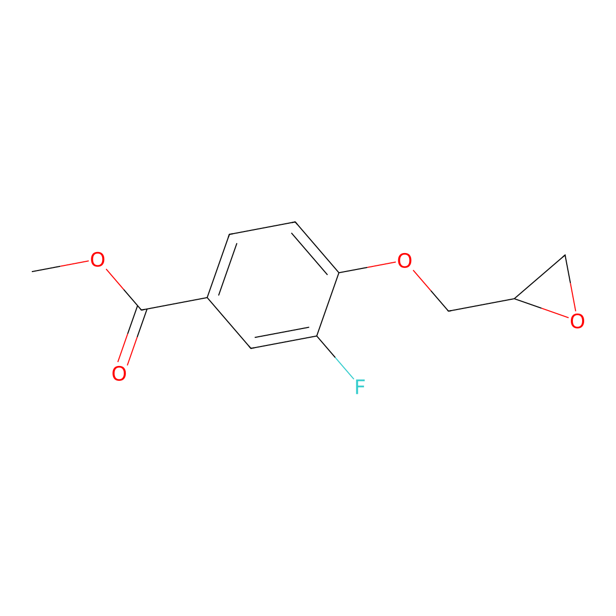 Methyl 3-fluoro-4-[(oxiran-2-yl)methoxy]benzoate molecular structure, CAS 2411237-71-1