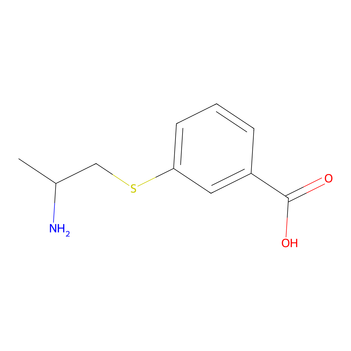 3-[(2-Aminopropyl)sulfanyl]benzoic acid molecular structure, CAS 2411237-91-5