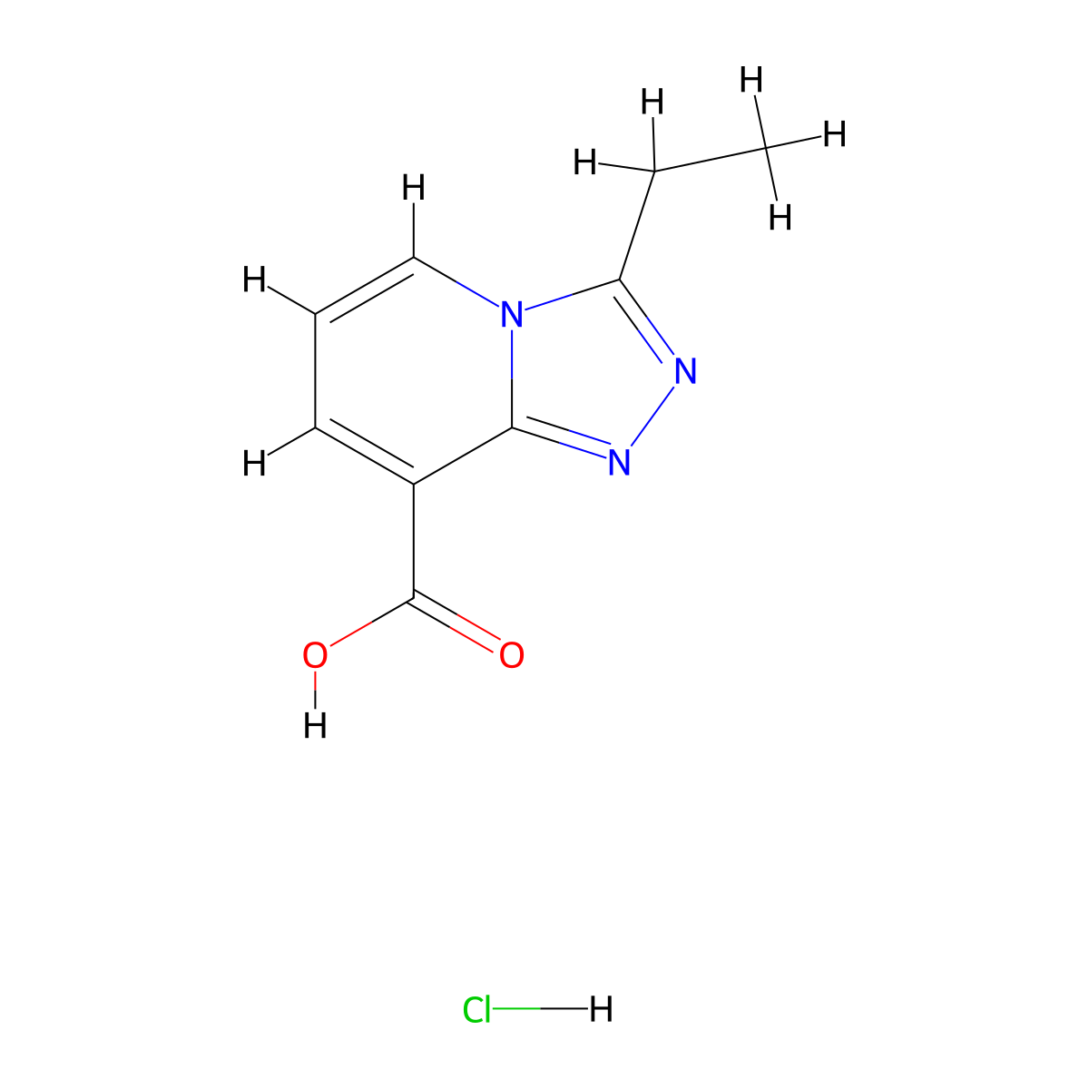 3-Ethyl-[1,2,4]triazolo[4,3-a]pyridine-8-carboxylic acid hydrochloride molecular structure, CAS 2411240-60-1