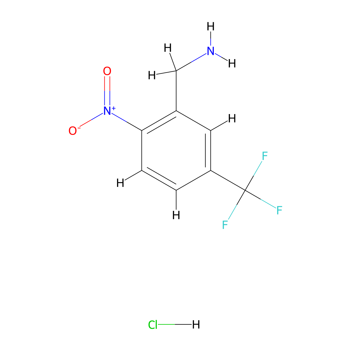 1-[2-Nitro-5-(trifluoromethyl)phenyl]methanamine hydrochloride molecular structure, CAS 2411240-62-3