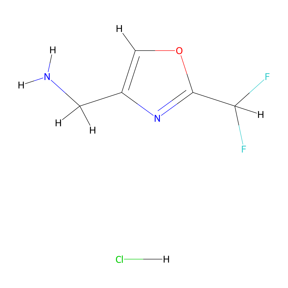 1-[2-(Difluoromethyl)-1,3-oxazol-4-yl]methanamine hydrochloride molecular structure, CAS 2411240-64-5