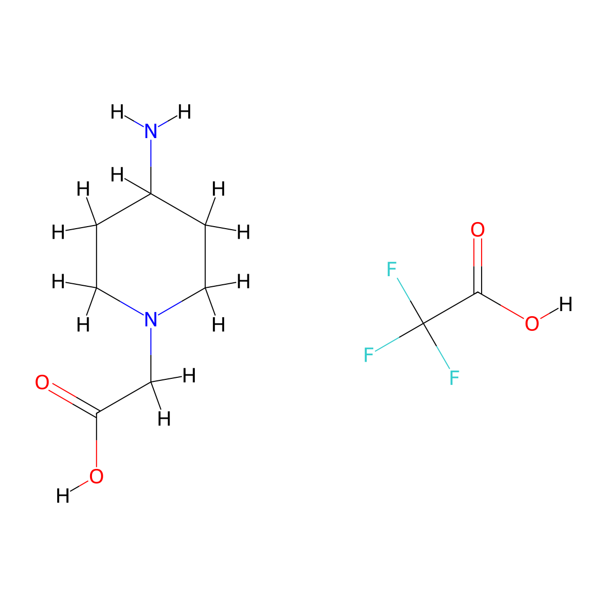 2-(4-Aminopiperidin-1-yl)acetic acid, trifluoroacetic acid molecular structure, CAS 2411240-65-6