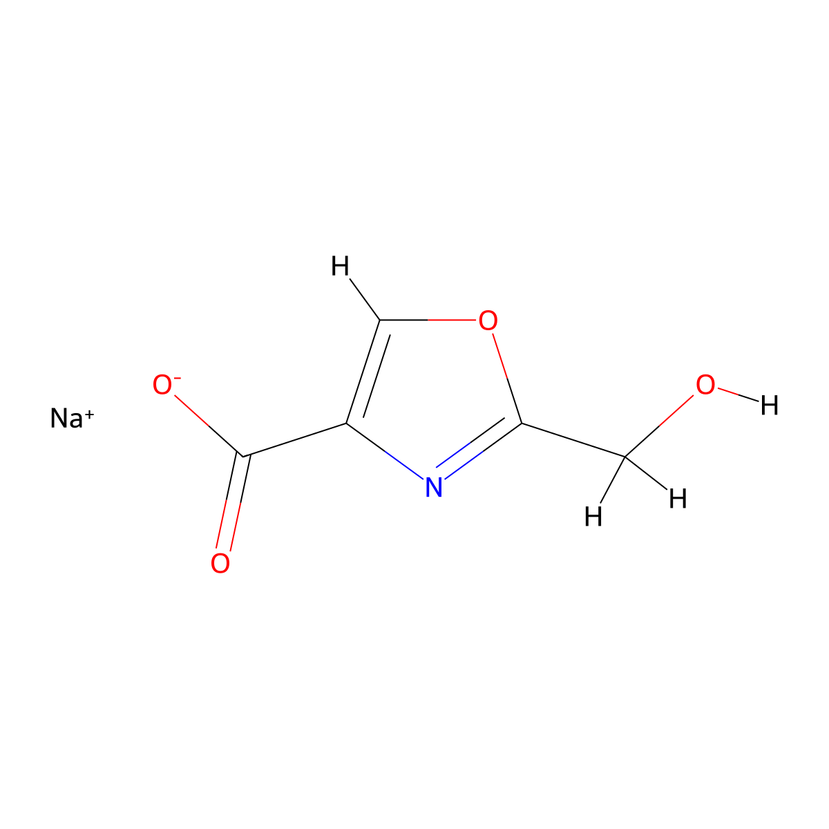 Sodium 2-(hydroxymethyl)-1,3-oxazole-4-carboxylate molecular structure, CAS 2411241-55-7
