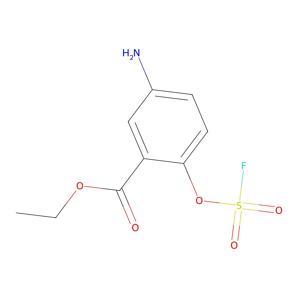 Ethyl 5-amino-2-[(fluorosulfonyl)oxy]benzoate molecular structure, CAS 2411242-06-1