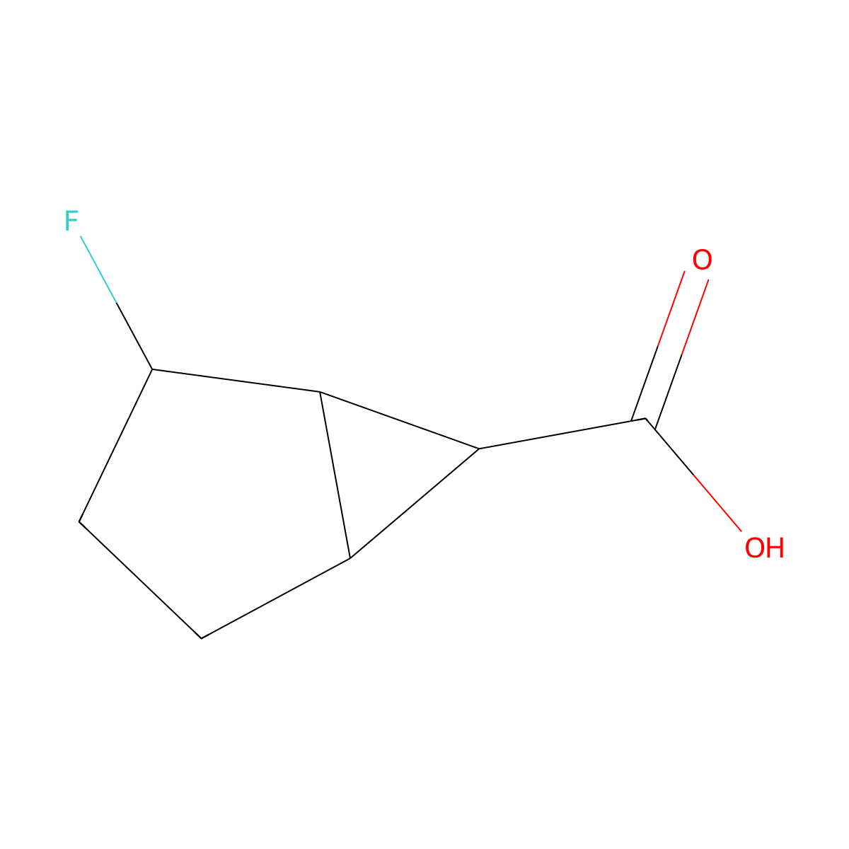 2-Fluorobicyclo(3.1.0)hexane-6-carboxylic acid molecular structure, CAS 2411242-20-9