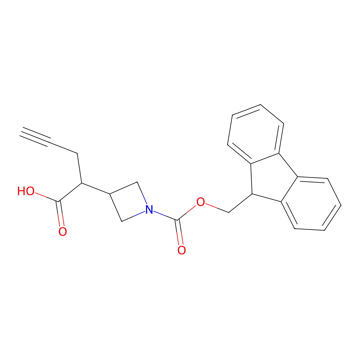 2-[1-(9H-Fluoren-9-ylmethoxycarbonyl)azetidin-3-yl]pent-4-ynoic acid molecular structure, CAS 2411242-24-3
