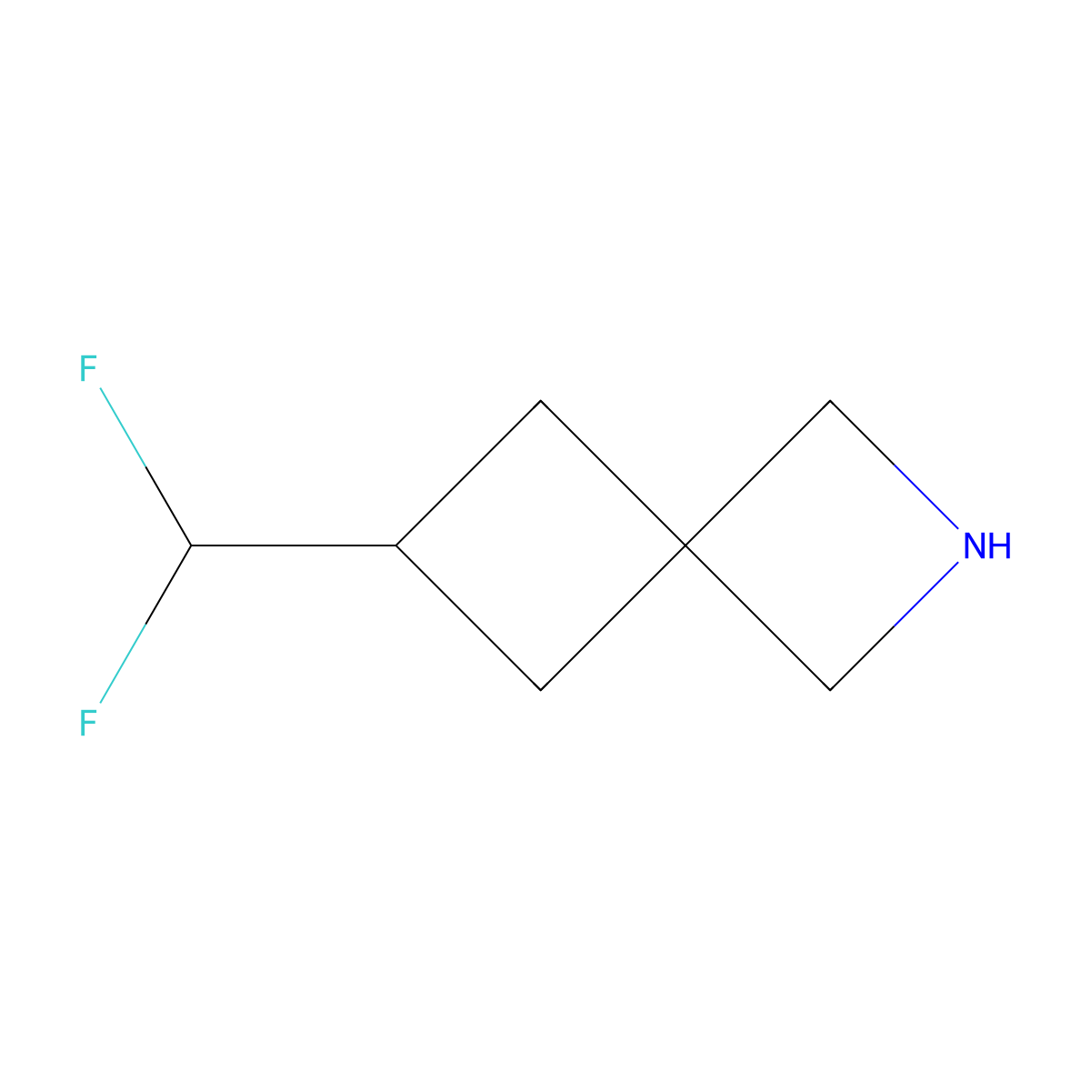 6-(Difluoromethyl)-2-azaspiro[3.3]heptane molecular structure, CAS 2411246-26-7