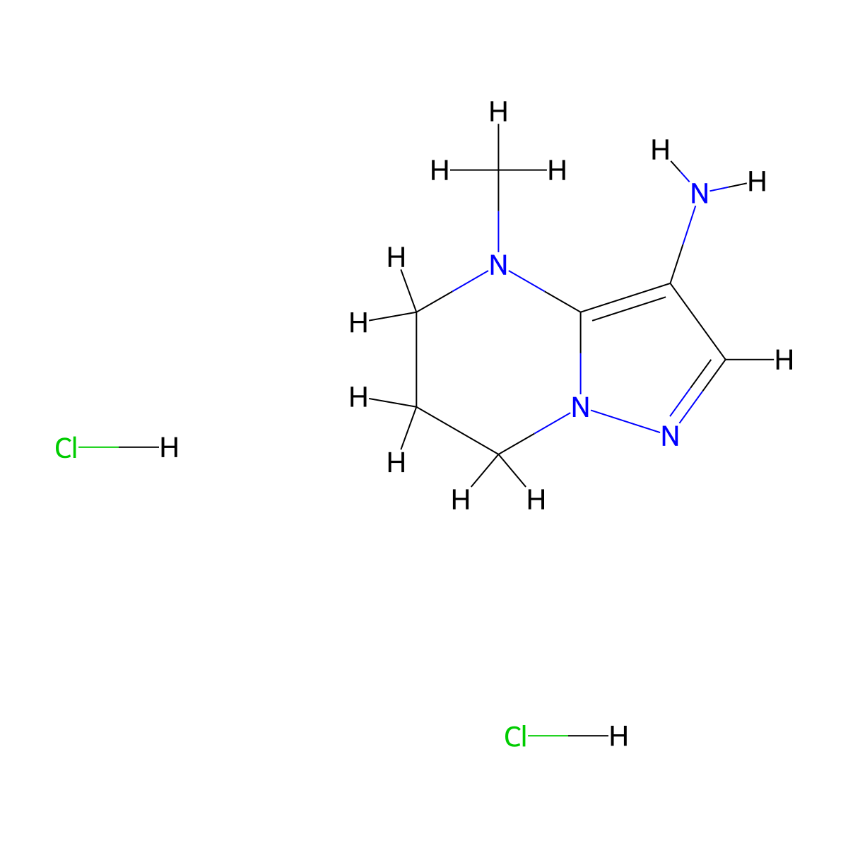 4-methyl-4H,5H,6H,7H-pyrazolo[1,5-a]pyrimidin-3-amine dihydrochloride molecular structure, CAS 2411247-65-7