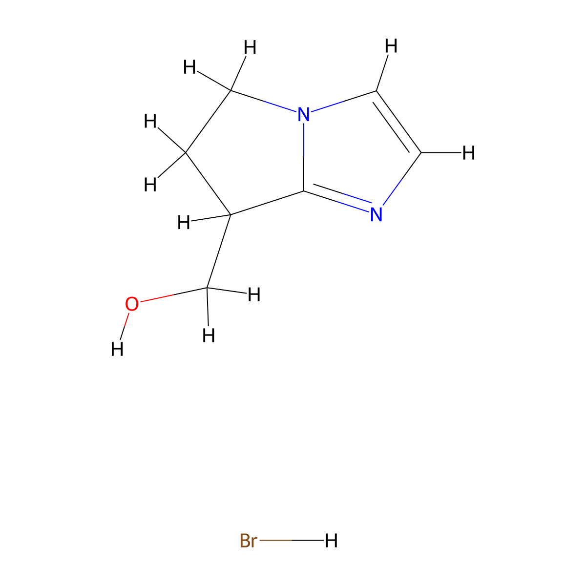 {5H,6H,7H-pyrrolo[1,2-a]imidazol-7-yl}methanolhydrobromide molecular structure, CAS 2411248-00-3