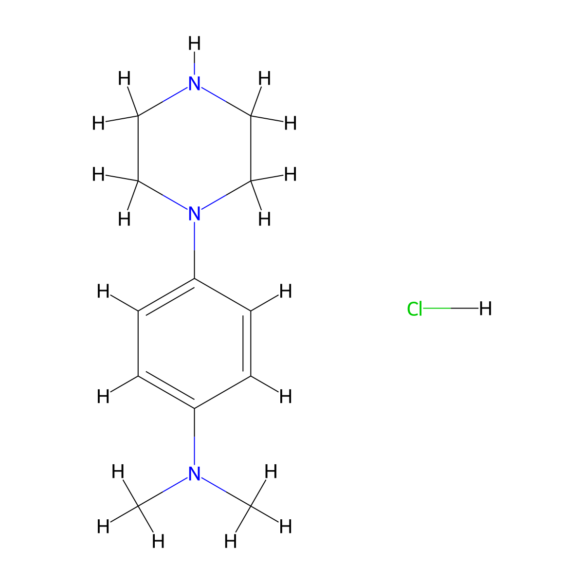 N,N-dimethyl-4-(piperazin-1-yl)aniline hydrochloride molecular structure, CAS 2411248-02-5