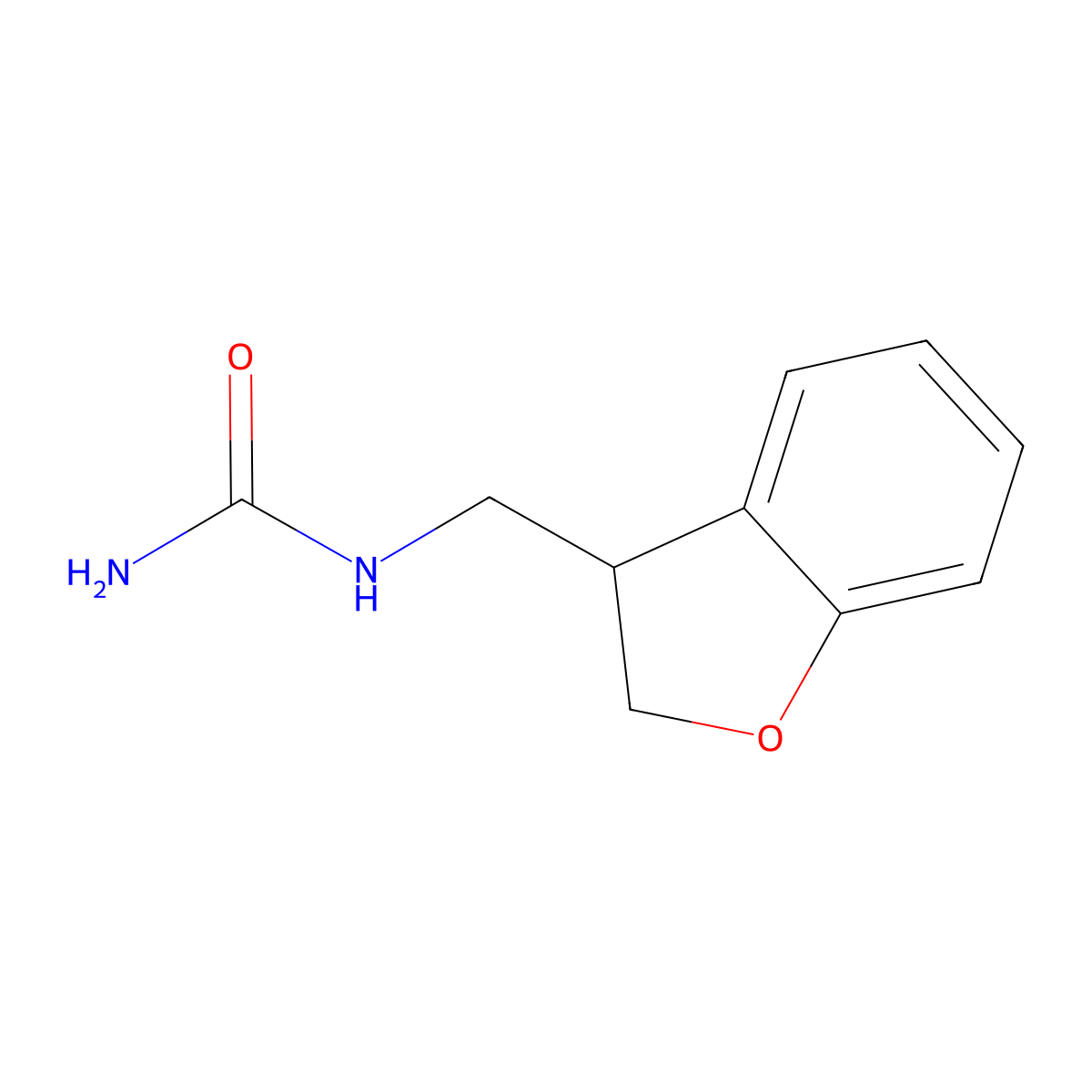 [(2,3-Dihydro-1-benzofuran-3-yl)methyl]urea molecular structure, CAS 2411250-16-1