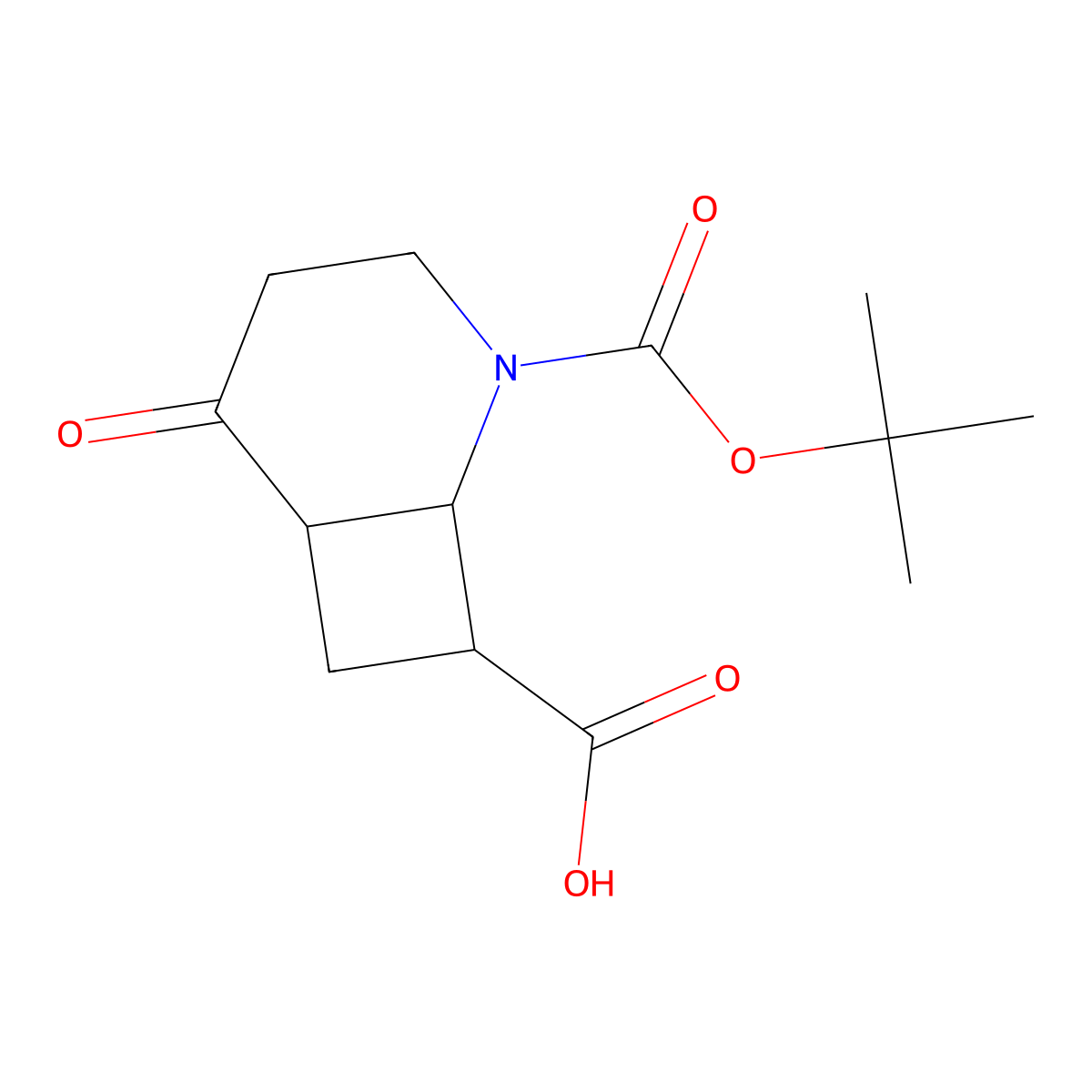 2-[(Tert-butoxy)carbonyl]-5-oxo-2-azabicyclo[4.2.0]octane-8-carboxylic acid molecular structure, CAS 2411251-98-2