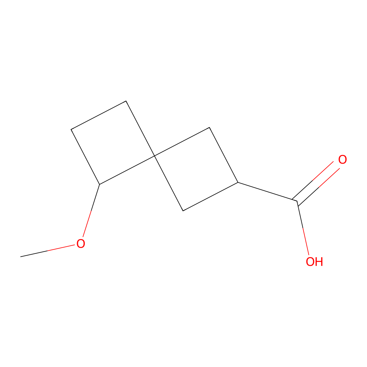 5-Methoxyspiro[3.3]heptane-2-carboxylic acid molecular structure, CAS 2411252-30-5