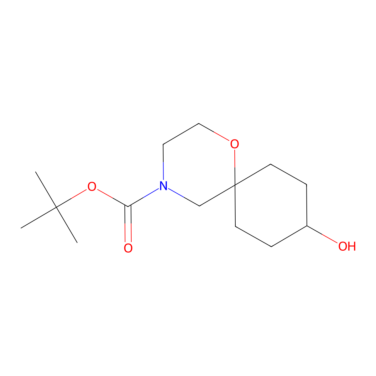 Tert-butyl 9-hydroxy-1-oxa-4-azaspiro[5.5]undecane-4-carboxylate molecular structure, CAS 2411253-94-4