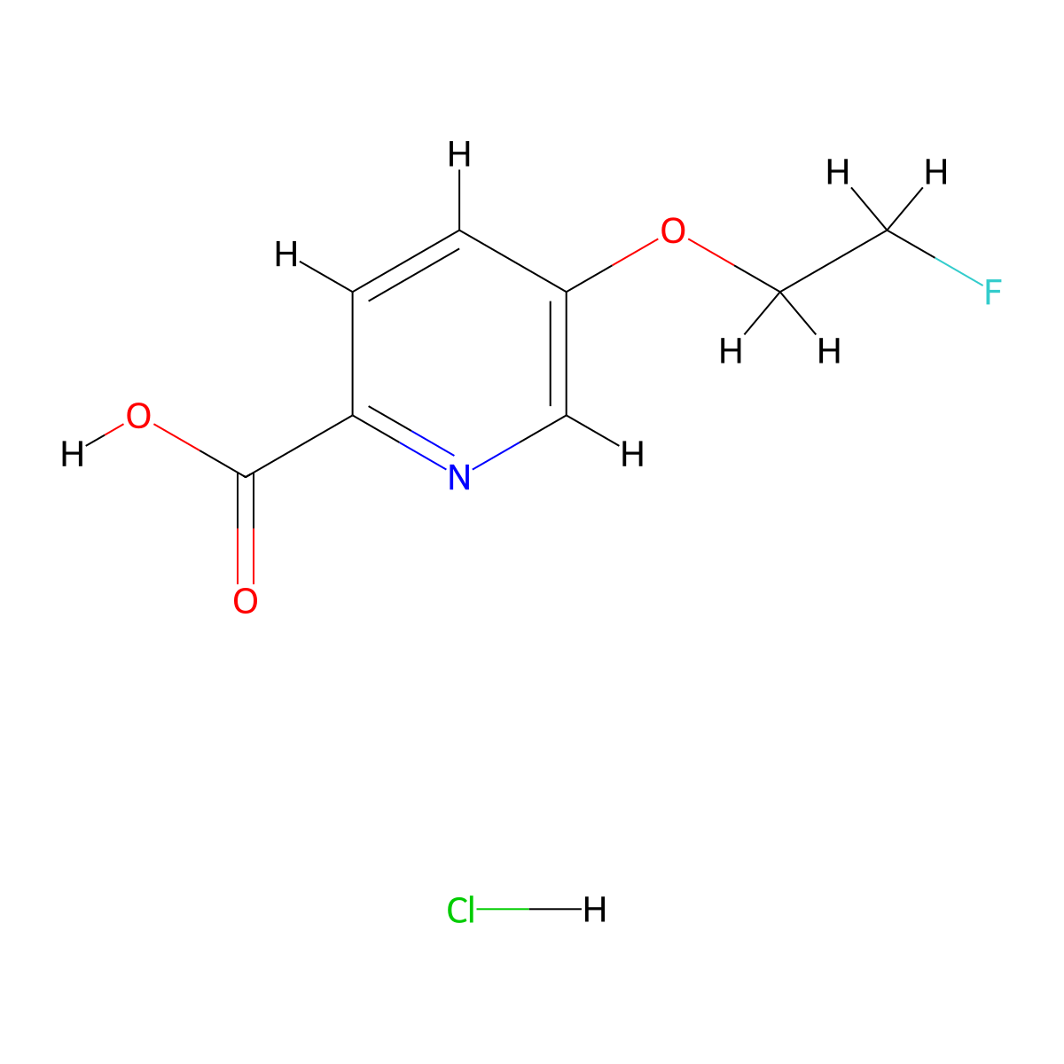 5-(2-Fluoroethoxy)pyridine-2-carboxylic acid hydrochloride molecular structure, CAS 2411254-39-0