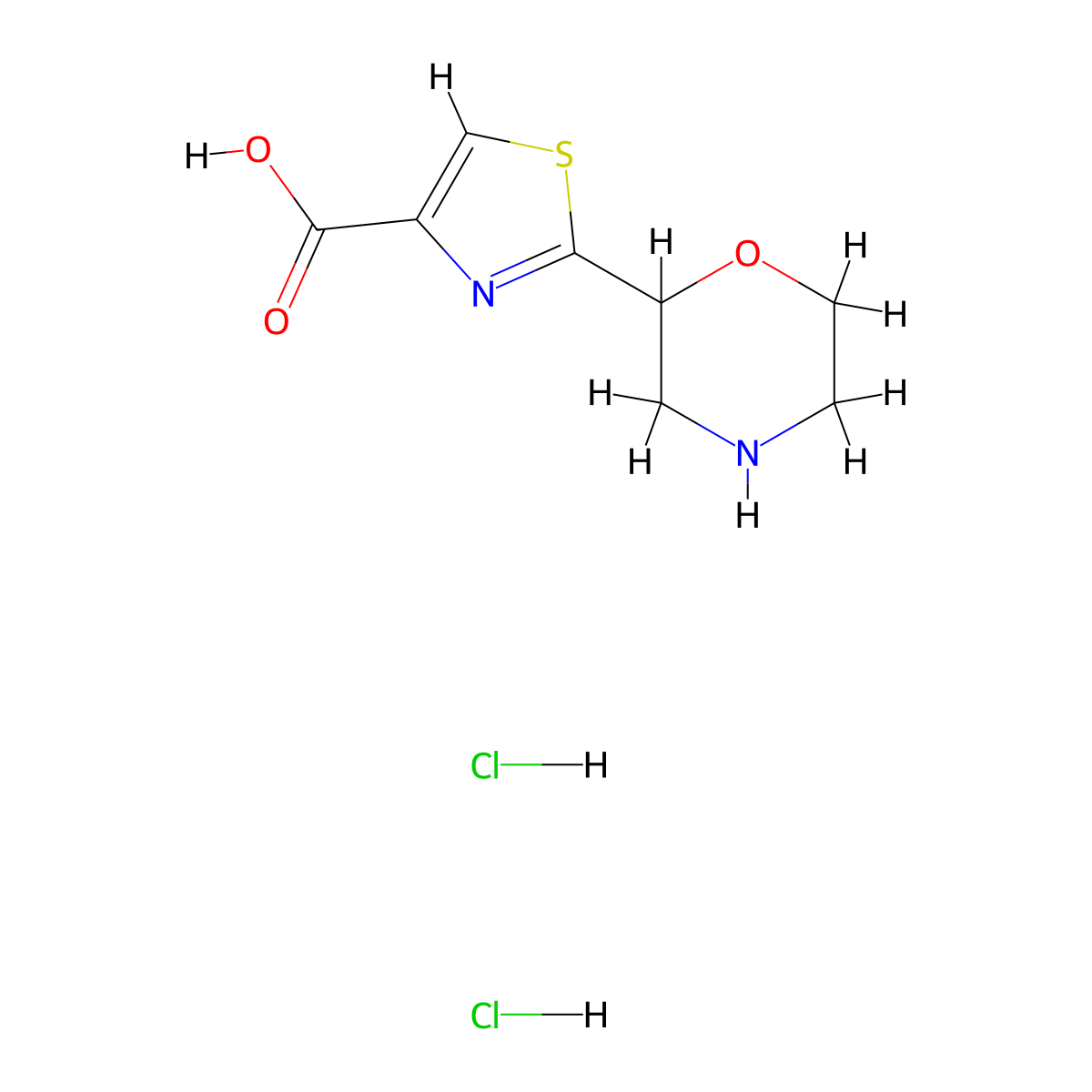 2-(Morpholin-2-yl)-1,3-thiazole-4-carboxylicaciddihydrochloride molecular structure, CAS 2411256-13-6
