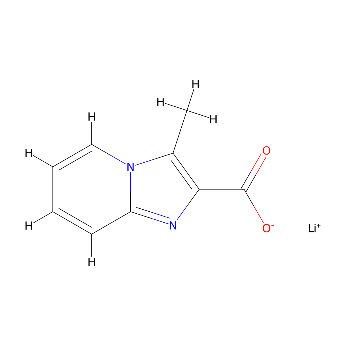 Lithium(1+) 3-methylimidazo[1,2-a]pyridine-2-carboxylate molecular structure, CAS 2411256-31-8
