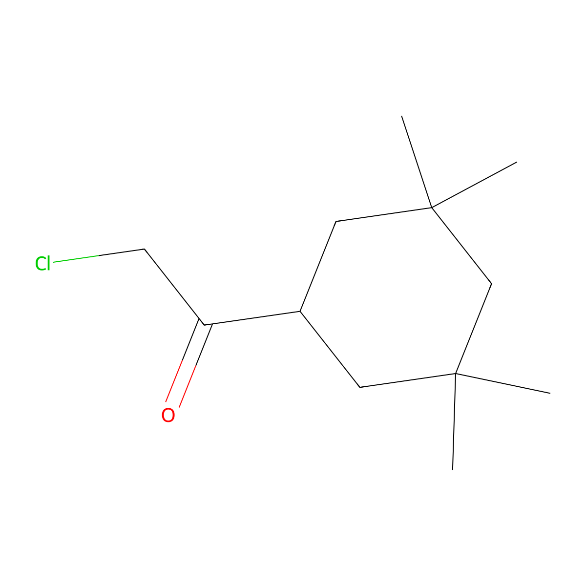 2-Chloro-1-(3,3,5,5-tetramethylcyclohexyl)ethan-1-one molecular structure, CAS 2411256-51-2