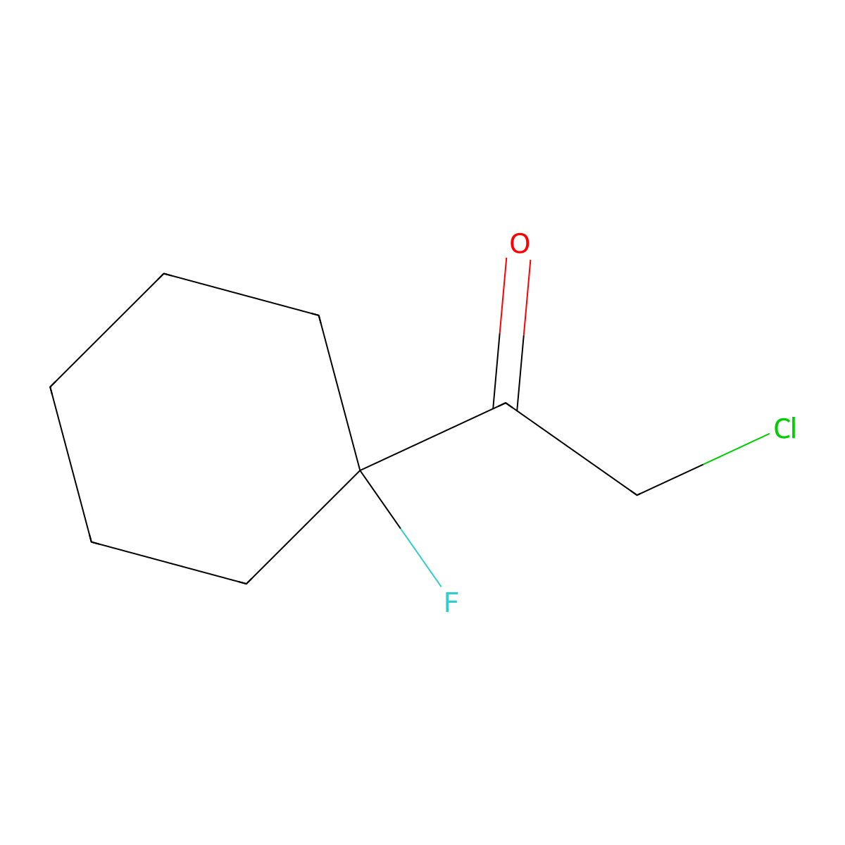 2-Chloro-1-(1-fluorocyclohexyl)ethan-1-one molecular structure, CAS 2411256-64-7