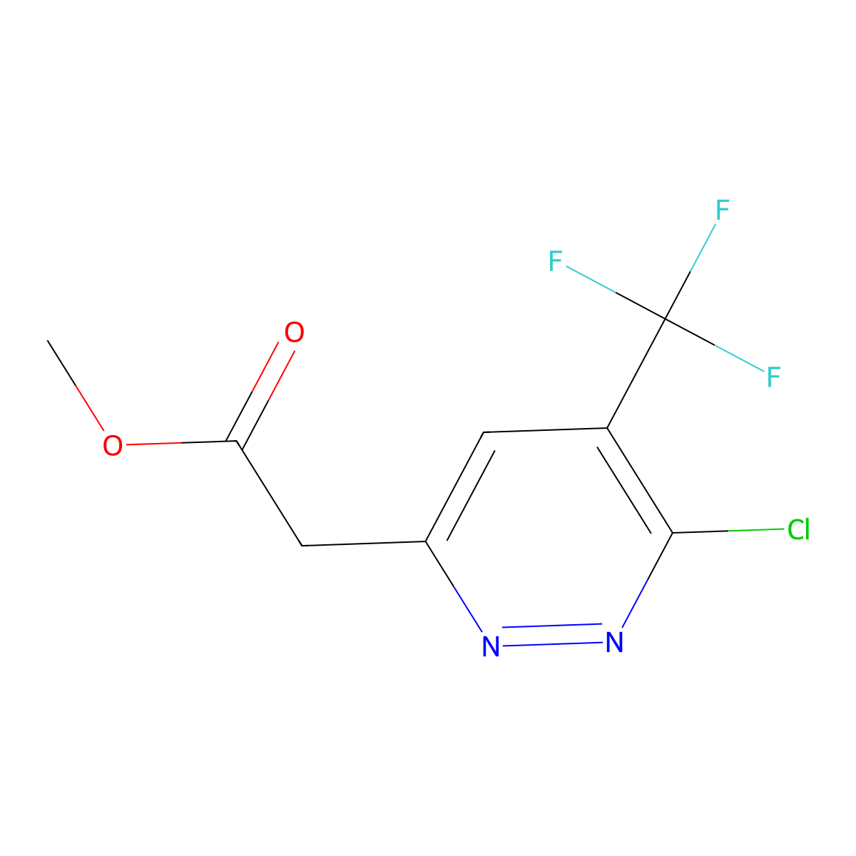 Methyl 2-[6-chloro-5-(trifluoromethyl)pyridazin-3-yl]acetate molecular structure, CAS 2411256-69-2