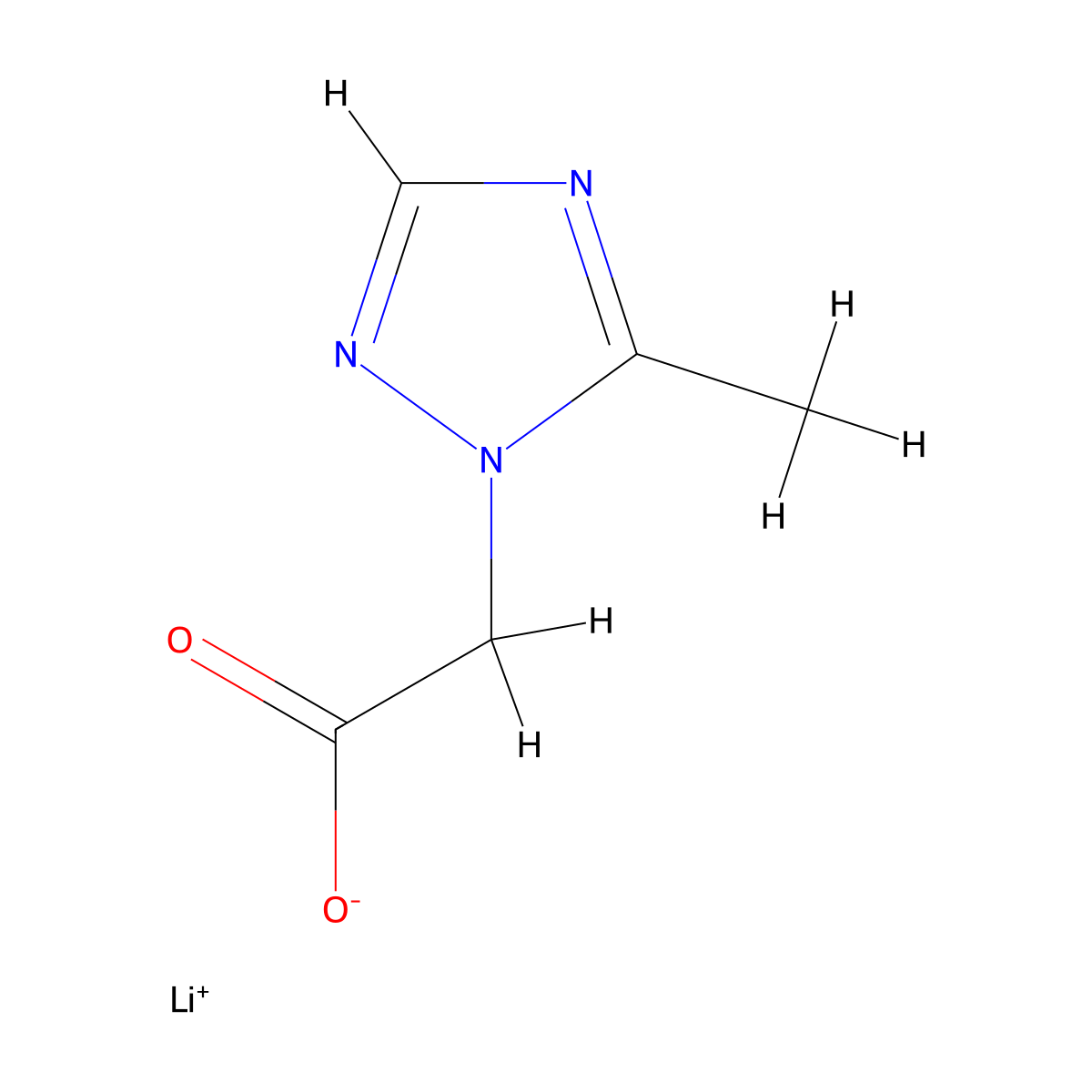 lithium(1+) 2-(5-methyl-1H-1,2,4-triazol-1-yl)acetate molecular structure, CAS 2411257-32-2