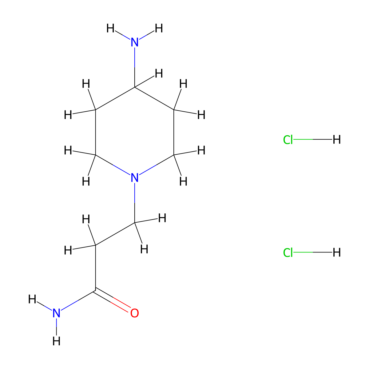 3-(4-Aminopiperidin-1-yl)propanamidedihydrochloride molecular structure, CAS 2411257-68-4