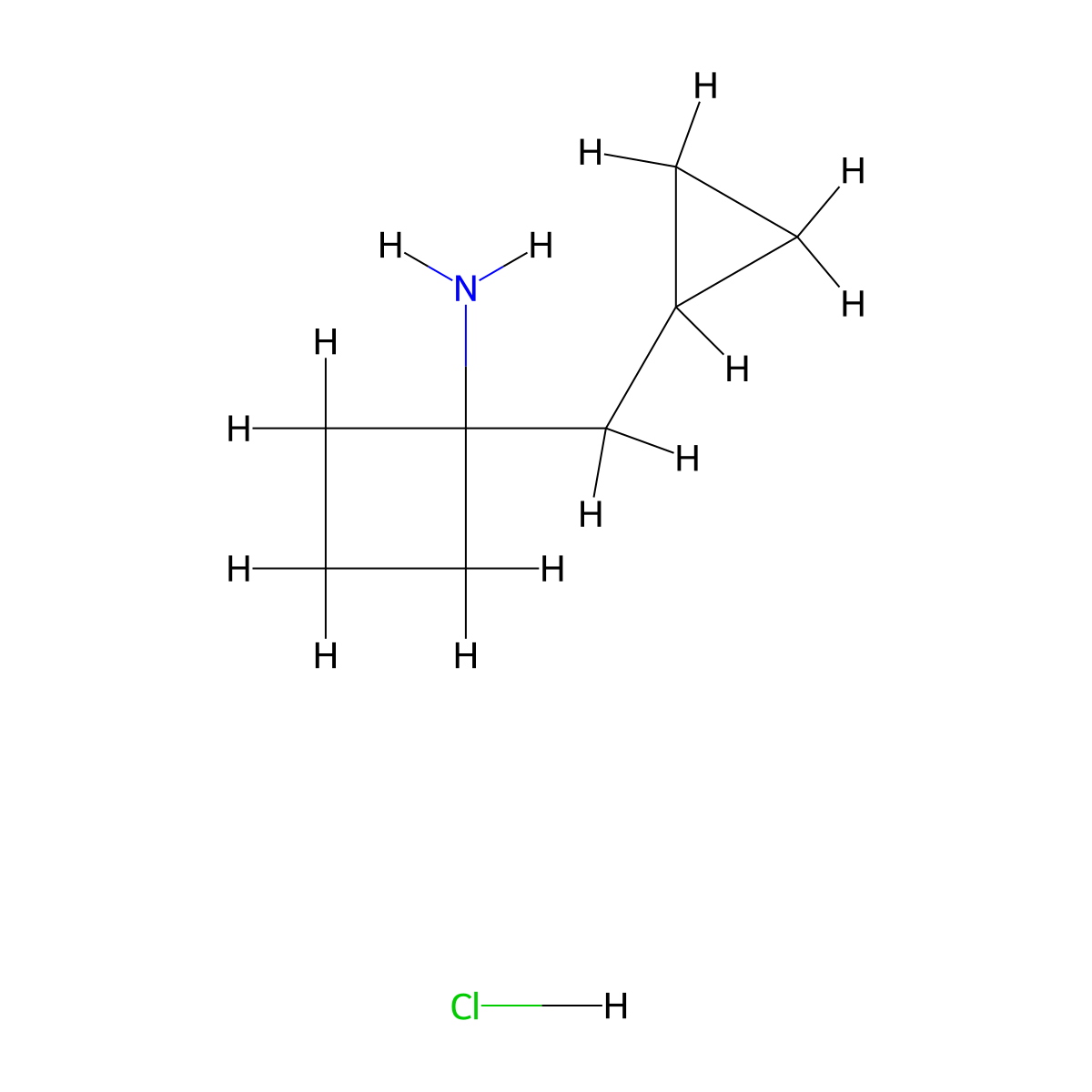 1-(Cyclopropylmethyl)cyclobutan-1-amine hydrochloride molecular structure, CAS 2411257-71-9