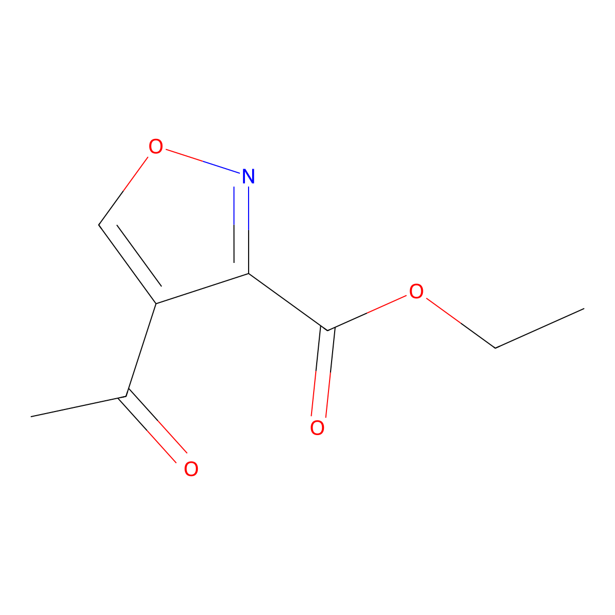 Ethyl 4-acetyl-1,2-oxazole-3-carboxylate molecular structure, CAS 2411257-82-2
