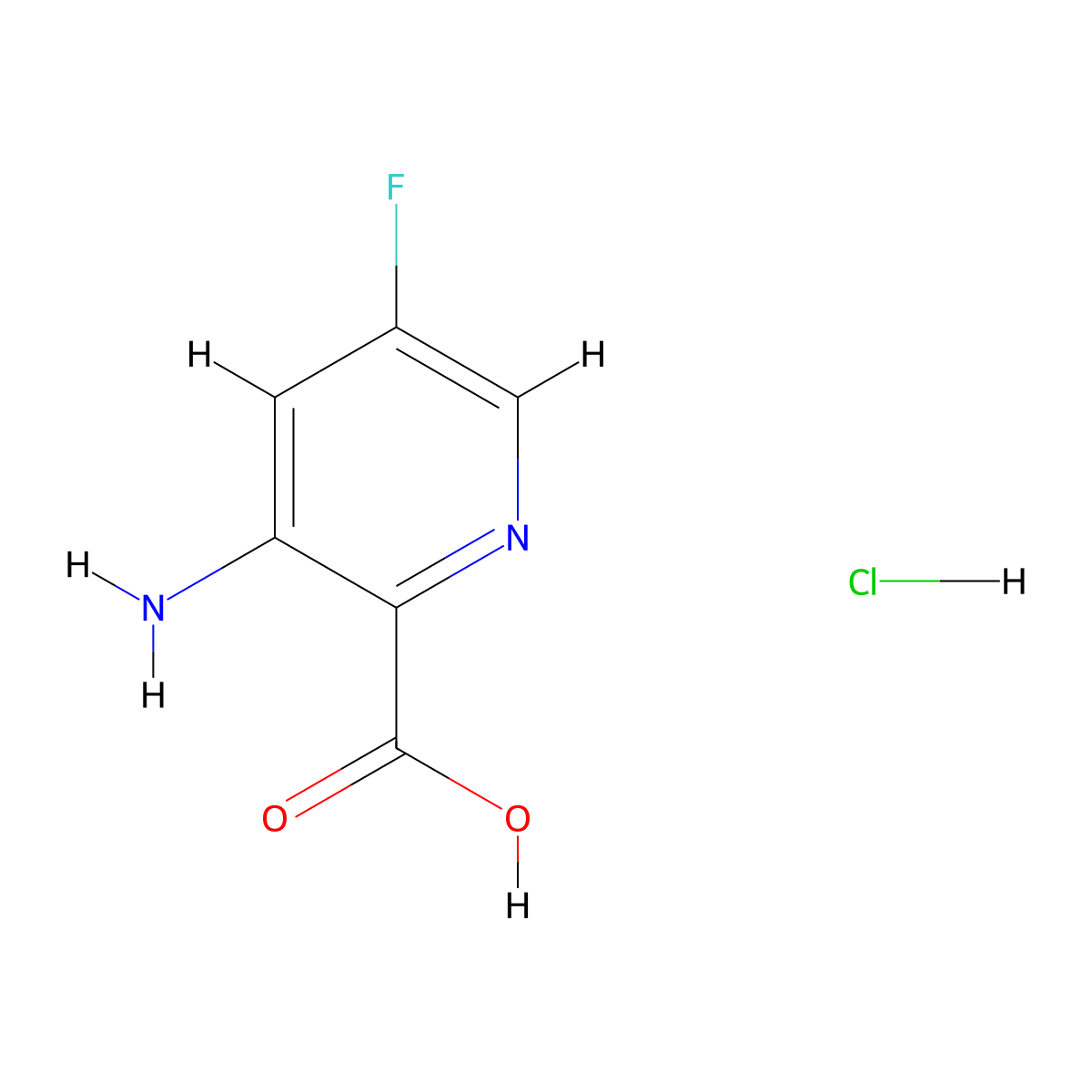 3-Amino-5-fluoropyridine-2-carboxylicacidhydrochloride molecular structure, CAS 2411258-04-1