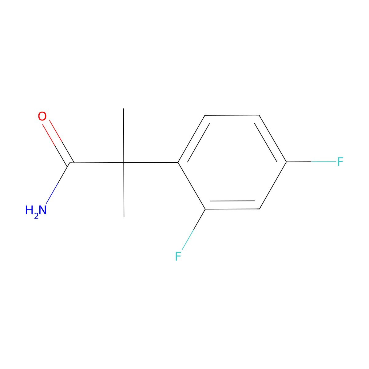 2-(2,4-Difluorophenyl)-2-methylpropanamide molecular structure, CAS 2411260-86-9