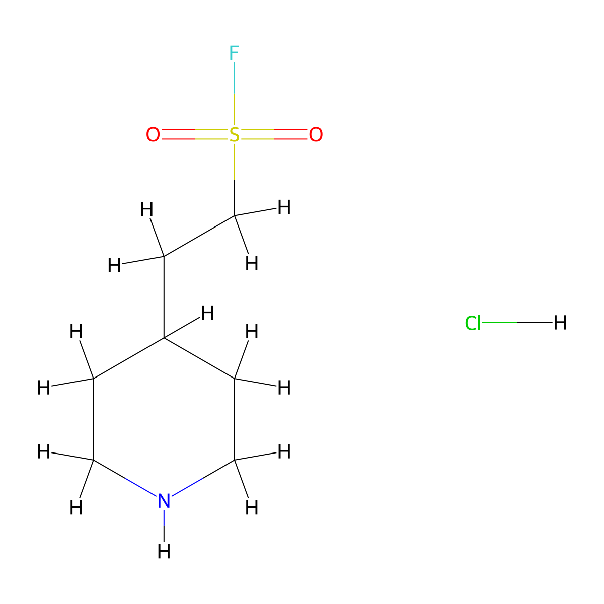 2-Piperidin-4-ylethanesulfonyl fluoride;hydrochloride molecular structure, CAS 2411261-66-8