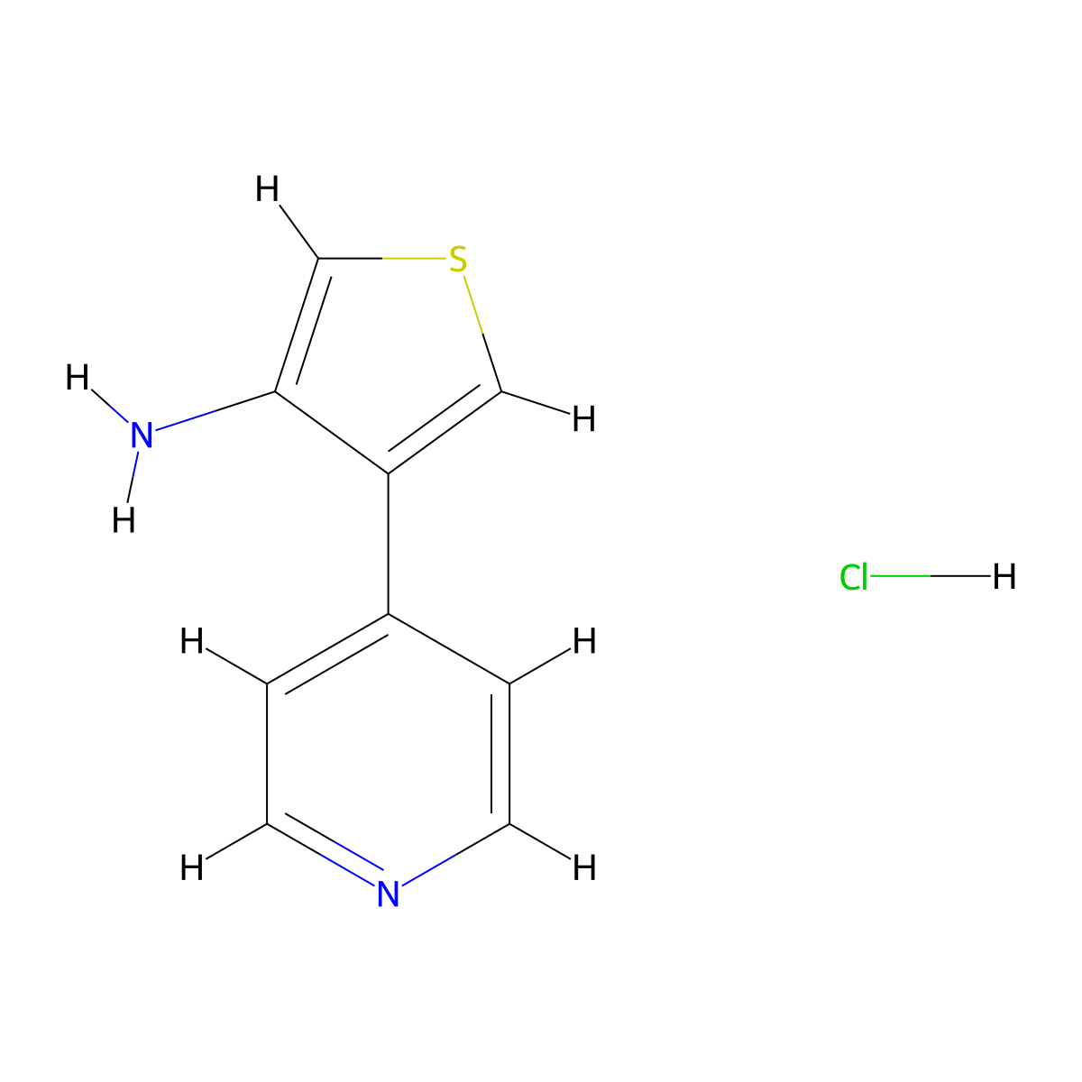4-(Pyridin-4-yl)thiophen-3-aminehydrochloride molecular structure, CAS 2411261-70-4
