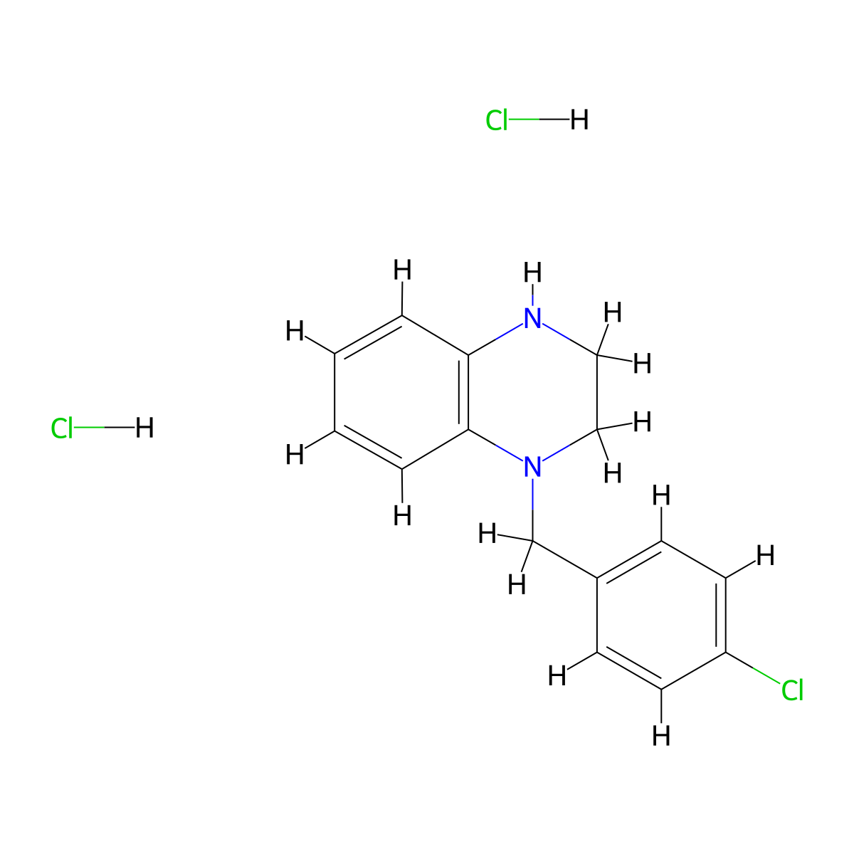1-[(4-Chlorophenyl)methyl]-1,2,3,4-tetrahydroquinoxaline dihydrochloride molecular structure, CAS 2411262-16-1
