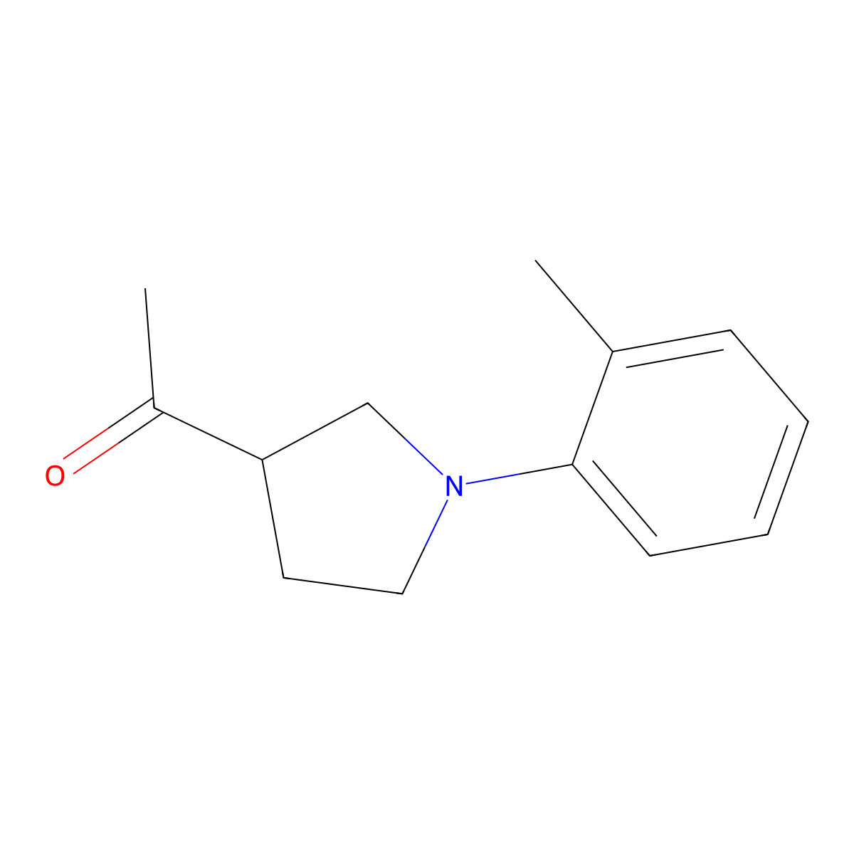 1-[1-(2-Methylphenyl)pyrrolidin-3-yl]ethan-1-one molecular structure, CAS 2411262-48-9
