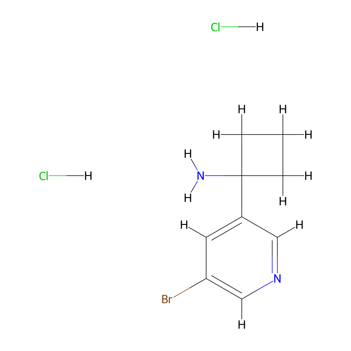 1-(5-Bromopyridin-3-yl)cyclobutan-1-amine dihydrochloride molecular structure, CAS 2411262-67-2