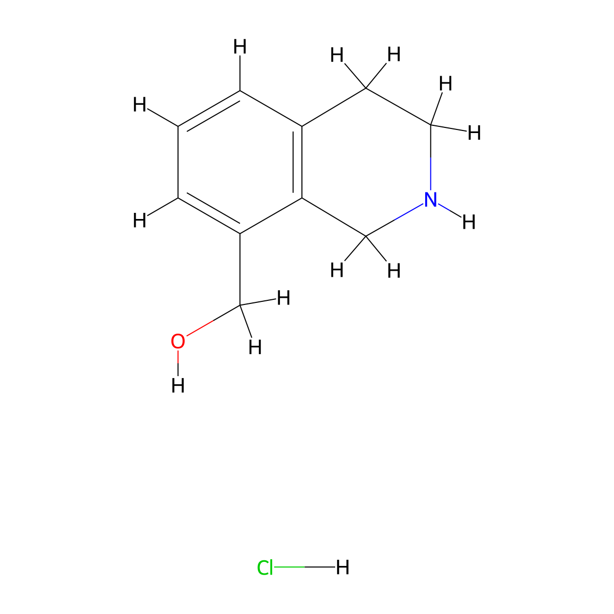 (1,2,3,4-Tetrahydroisoquinolin-8-yl)methanol hydrochloride molecular structure, CAS 2411263-14-2