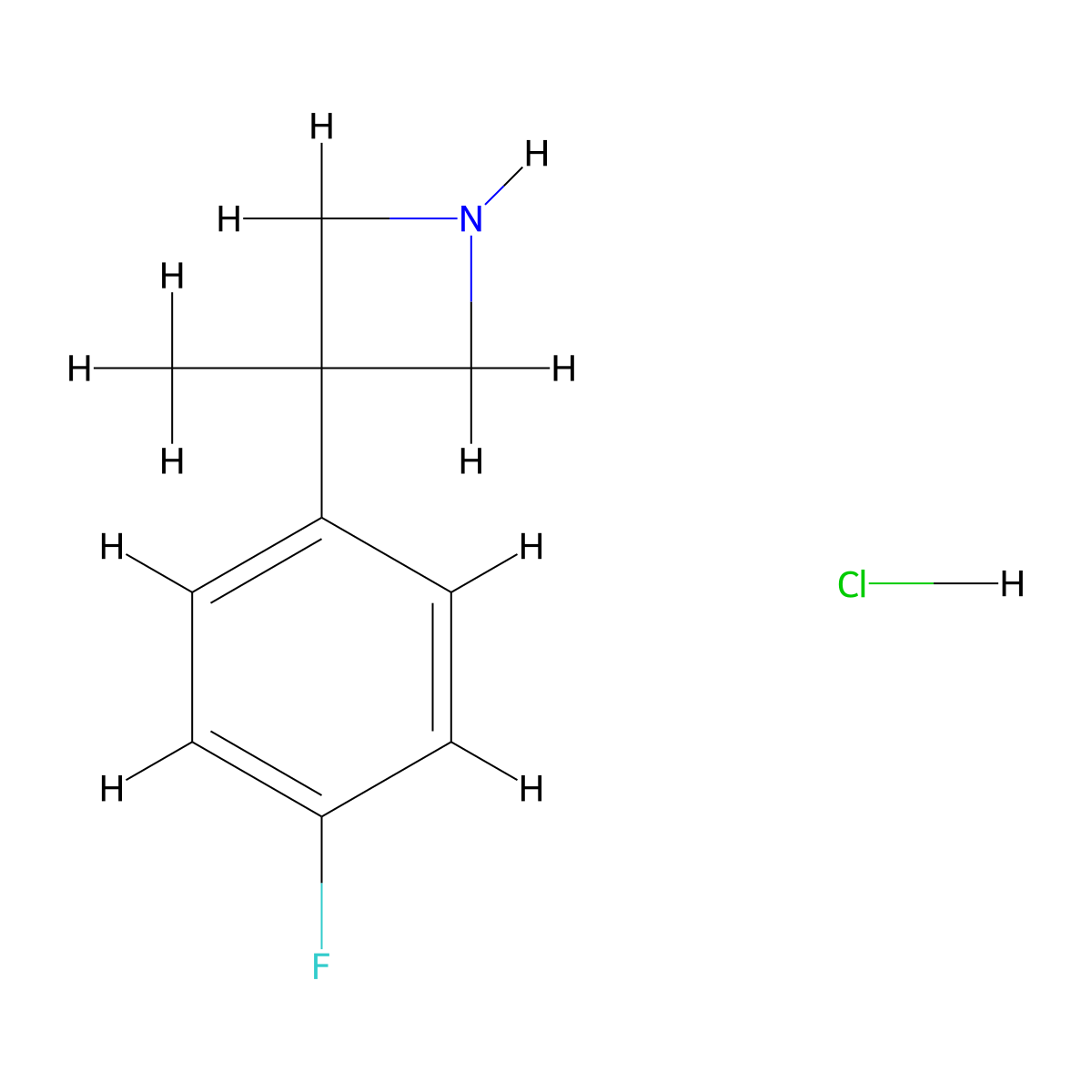 3-(4-Fluorophenyl)-3-methylazetidine hydrochloride molecular structure, CAS 2411263-25-5
