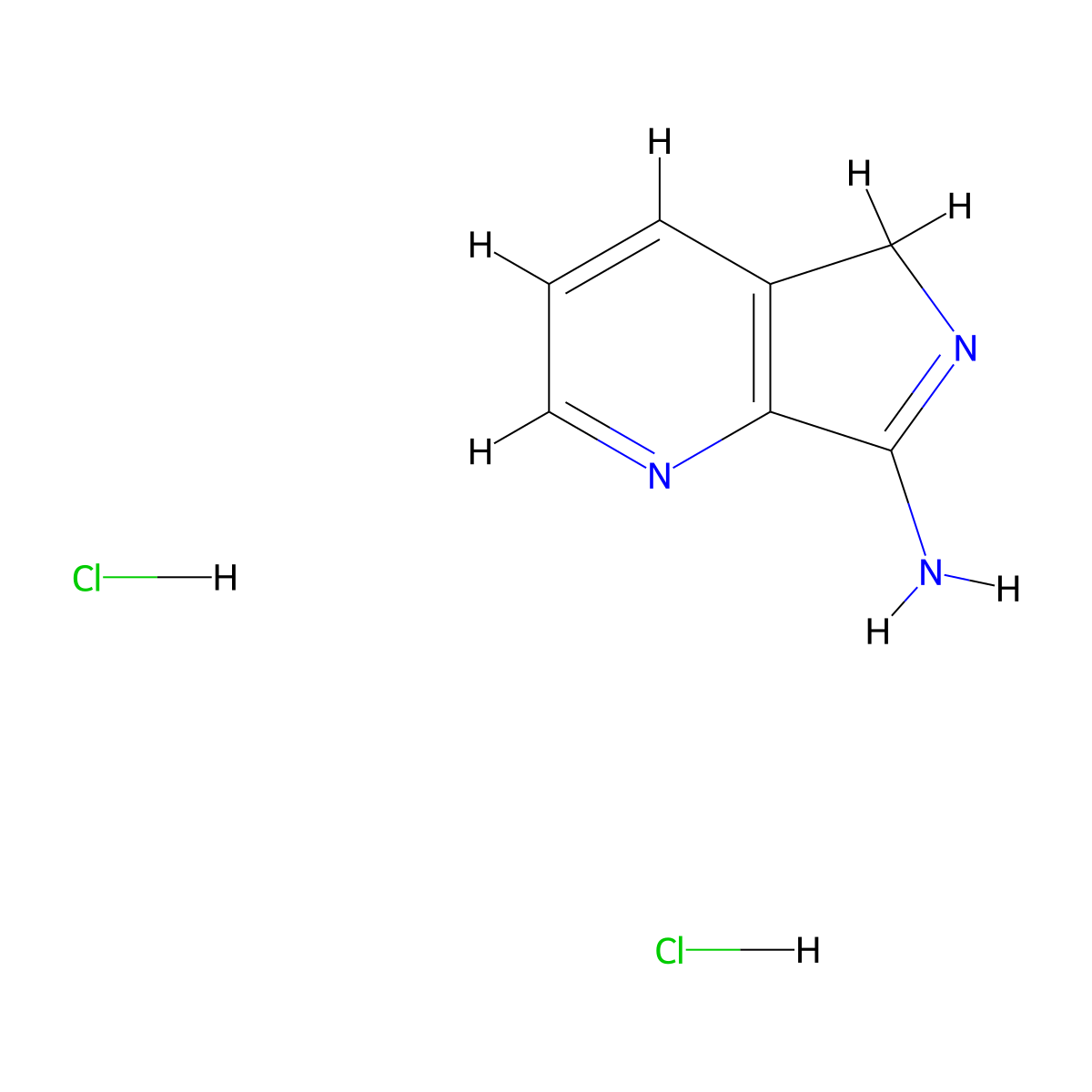 5H-Pyrrolo[3,4-b]pyridin-7-amine;dihydrochloride molecular structure, CAS 2411263-42-6