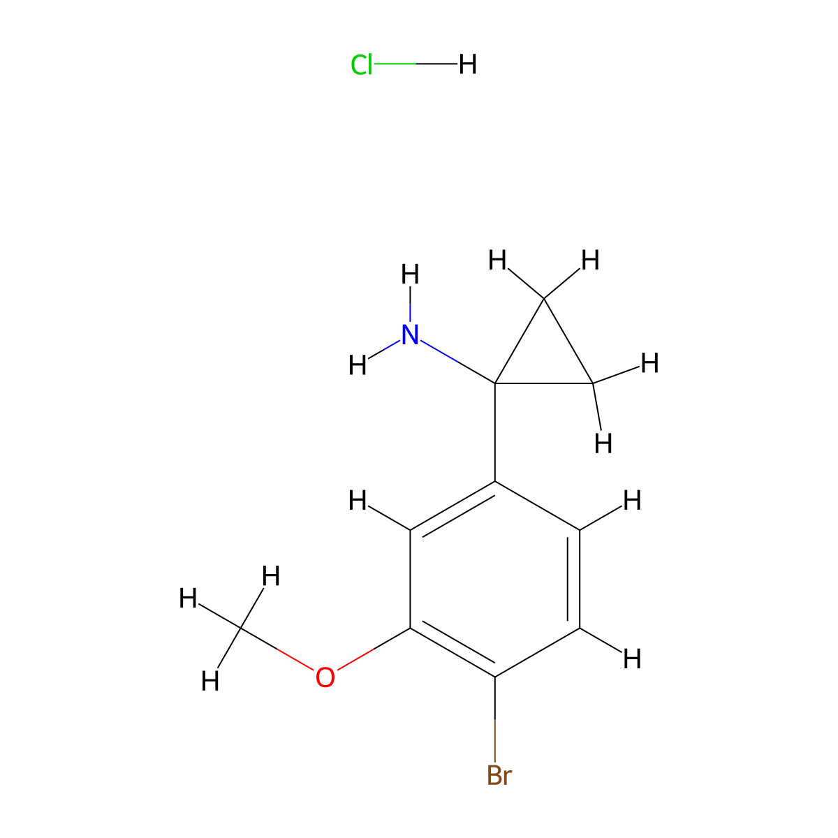1-(4-Bromo-3-methoxyphenyl)cyclopropan-1-amine hydrochloride molecular structure, CAS 2411263-70-0
