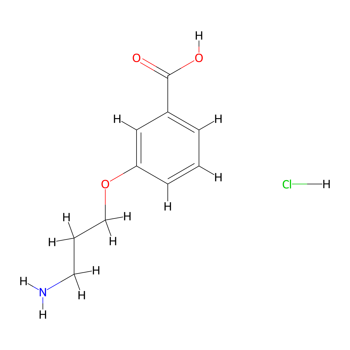 3-(3-Aminopropoxy)benzoic acid;hydrochloride molecular structure, CAS 2411263-95-9