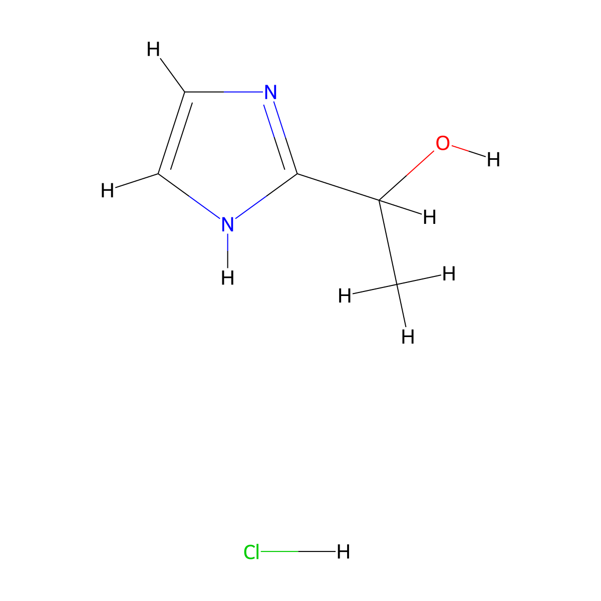 1-(1H-imidazol-2-yl)ethan-1-ol hydrochloride molecular structure, CAS 2411264-05-4