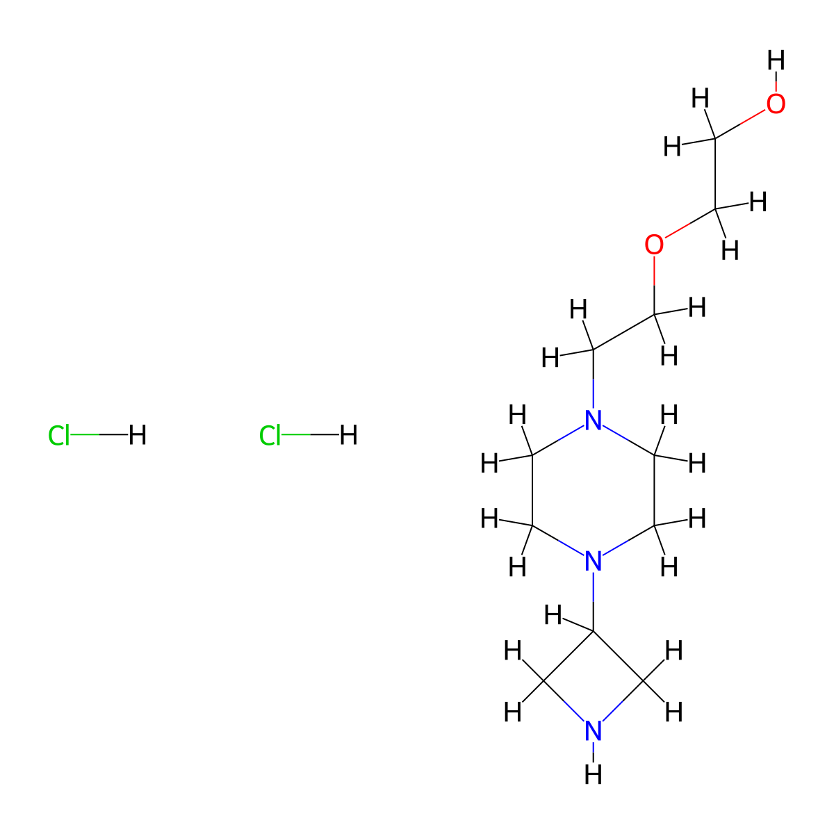 2-{2-[4-(Azetidin-3-yl)piperazin-1-yl]ethoxy}ethan-1-ol dihydrochloride molecular structure, CAS 2411264-15-6