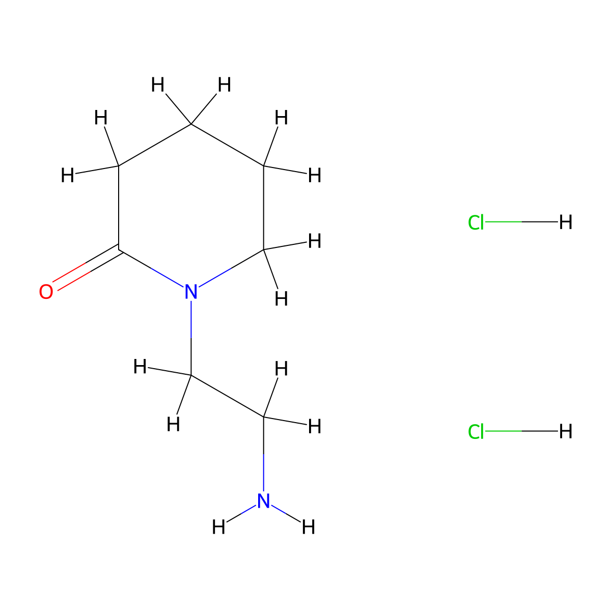 1-(2-Aminoethyl)piperidin-2-one dihydrochloride molecular structure, CAS 2411264-84-9