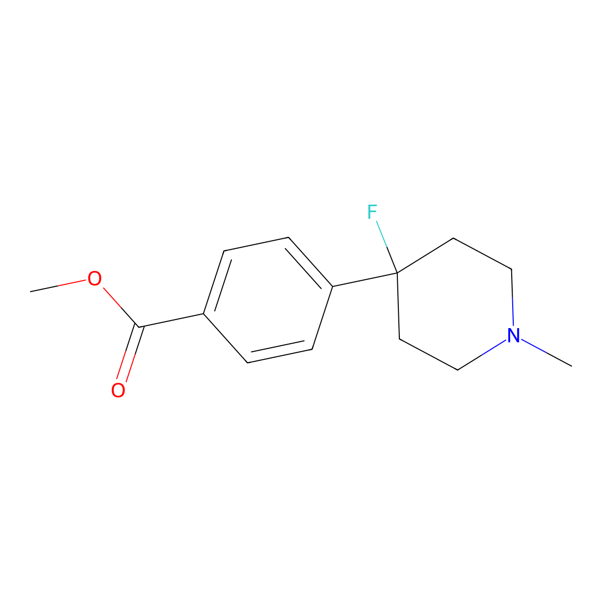 Methyl 4-(4-fluoro-1-methylpiperidin-4-yl)benzoate molecular structure, CAS 2411265-04-6