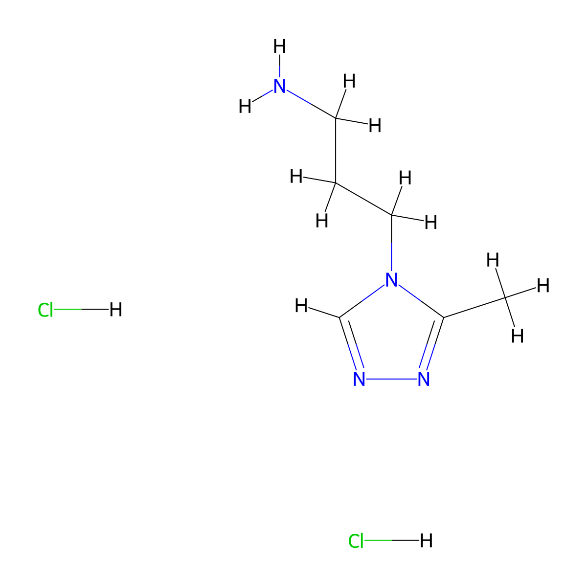 3-(3-methyl-4H-1,2,4-triazol-4-yl)propan-1-amine dihydrochloride molecular structure, CAS 2411265-22-8
