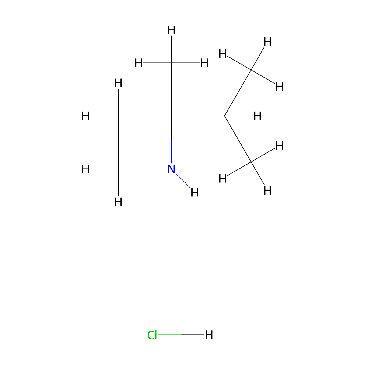2-Methyl-2-(propan-2-yl)azetidine hydrochloride molecular structure, CAS 2411265-41-1